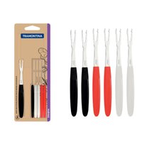 Conjunto 6 Garfos para Petiscos Garfinho para Aperitivos Porções Tramontina Ipanema Colorido