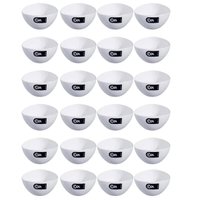 Kit com 24 Cumbucas Plásticas Brancas 250ml Coza Tigela Triangular Sobremesas Petiscos