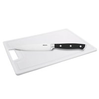 Conjunto Faca Cozinha 5' Infinity Aço Inox e Tábua Multicorte Branca Cinquetti 44x30cm Poliestireno 