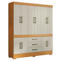 Guarda Roupa Casal 10 Portas 179 cm Monaco Cinamomo Areia ARMoveis