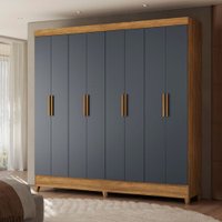 Guarda-Roupa Marajó Paris 8 Portas 2 Gavetas Moval - Freijo/Cinza