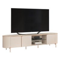 Rack Bancada Para TV Até 75 Polegadas 2,41m 3 Portas Lívia Off White