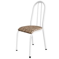 Cadeira Tubular America 056 Branco Assento Rattan ARTEF