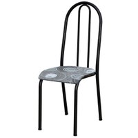 Cadeira Tubular America 056 Cromo Preto Assento Pará ARTEF