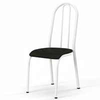 Cadeira Tubular America 056 Branco Assento Preto ARTEF