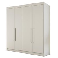 Guarda Roupas Casal 4 Portas 3 Gavetas 100% MDF Tunis - Off White