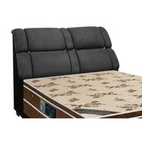 Painel de Cama Box Estofada Casal Imperador Suede Cinza - Simbal