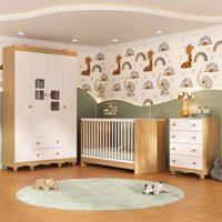 Quarto de Bebê Completo com Berço 3 em 1 com Colchão Incluso Luna Multimóveis MP4540