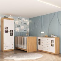 Quarto de Bebê Completo com Berço 3 em 1 para Colchão 130x60cm Brisa Multimóveis MP4529