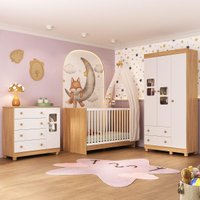Quarto de Bebê Completo com Berço 3 em 1 com Colchão Incluso Sol Multimóveis MP4542