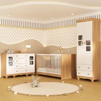 Quarto de Bebê Completo com Berço 3 em 1 com Colchão Incluso Luna Multimóveis MP4548