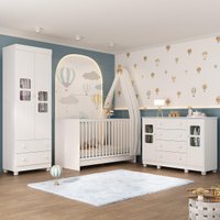 Quarto de Bebê Completo com Berço 3 em 1 com Colchão Incluso Sol Multimóveis MP4546