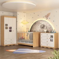 Quarto de Bebê Completo com Berço 3 em 1 com Colchão Incluso Serena Multimóveis MP4543