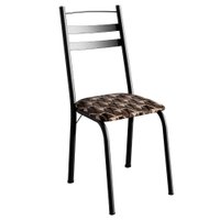 Cadeira Tubular America 061 Preto Assento Mosaico Palha ARTEF