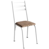 Cadeira Tubular America 061 Branco Assento Rattan ARTEF