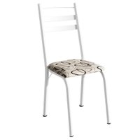 Cadeira Tubular America 061 Branco Assento Madeira Cedro ARTEF