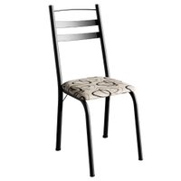 Cadeira Tubular America 061 Preto Assento Madeira Cedro ARTEF