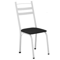 Cadeira Tubular America 061 Branco Assento Preto ARTEF