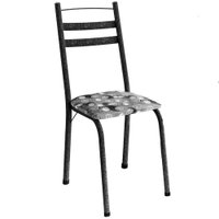 Cadeira Tubular America 061 Cromo Preto Assento Pará ARTEF