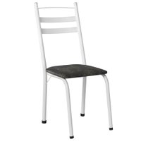 Cadeira Tubular America 061 Branco Assento Floral Dourado ARTEF