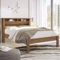 Cama Casal Omaha 1 Porta com Baú Jatoba - Pnr Móveis