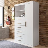 Cômoda Califórnia Branco 1 Porta 6 Gavetas - Pnr Móveis