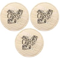 Conjunto 3 Tábuas de Corte Servir Queijos Frios 24cm Redonda Stolf Madeira Mesa Posta