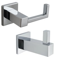 Kit Gancho Multiuso e Suporte Porta Papel Higiênico Aço Inox Banheiro Lavabo Azaléia