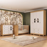 Quarto de Bebê Completo com Berço 3 em 1 com Colchão Incluso Nina Multimóveis MP4566