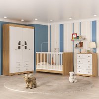 Quarto de Bebê Completo com Berço 3 em 1 com Colchão Incluso Liz Multimóveis MP4571