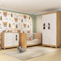 Quarto de Bebê Completo com Berço 3 em 1 com Colchão Incluso Nina Multimóveis MP4574