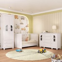 Quarto de Bebê Completo com Berço 3 em 1 com Colchão Incluso Nina Multimóveis MP4578