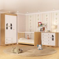 Quarto de Bebê Completo com Berço 3 em 1 para Colchão 130x60cm Liz Multimóveis MP4559