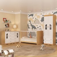 Quarto de Bebê Completo com Berço 3 em 1 com Colchão Incluso Liz Multimóveis MP4579