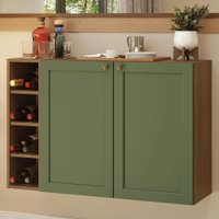 Buffet Aparador com Adega 100cm 2 Portas Rustic/Verde Vik Madesa 16