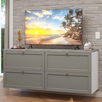 Rack para TV até 70 Polegadas 160cm 4 Gavetas Branco/Cinza Vik Madesa 04