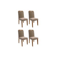 Kit 4 Cadeiras de Cozinha Paola Wood 4 Un Carvalho/Suede Joli Capuccino - Cimol