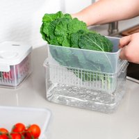 Pote Organizador de Geladeira Tramontina Organizzare 61820620 com Tampa 6,2L Transparente