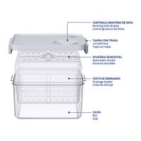 Pote Organizador de Geladeira Tramontina Organizzare 61820280 com Tampa 2,8L Transparente