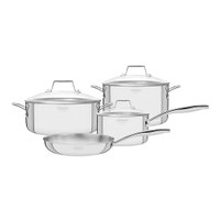 Jogo de Panelas Corpo Triplo Tramontina Grano Glass 65140004 Inox