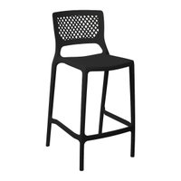 Banqueta Alta para Cozinha Preta Empilhável Vênus em Polipropileno Acrilys