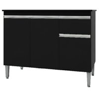 Balcao Com Tampo 120 cm Tatiane Preto REAJL Moveis