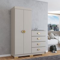 Cômoda Roupeiro Ingleses 2 Portas 4 Gavetas Fendi - Panorama Móveis