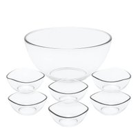 Jogo de Sobremesa 7 Peças Tigelas Bowl Transparente Plástico Crippa