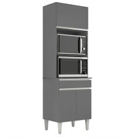 Torre Quente Para Forno E Microondas 202X61cm Andreia Cinza REAJL Móveis