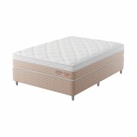 Cama Box com Colchão Viúva Sigma Care (23x128x188) Bege e Branco