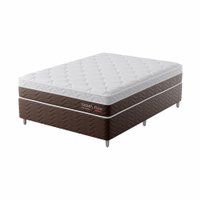 Cama Box com Colchão Casal Sigma Flow (23x138x188) Marrom e Branco