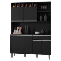 Kit Cozinha Compacta 6 Portas 130 cm Alice Preto REAJL Moveis