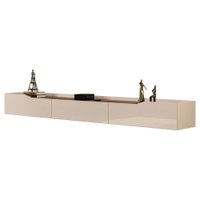 Rack Suspenso para Painel ou TV até 75 Polegadas 2,18m 3 Gavetas Efraín Off White