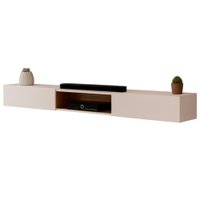 Rack Suspenso para Painel ou TV até 75 Polegadas 2,10m 2 Portas com Nicho Montreal Off White